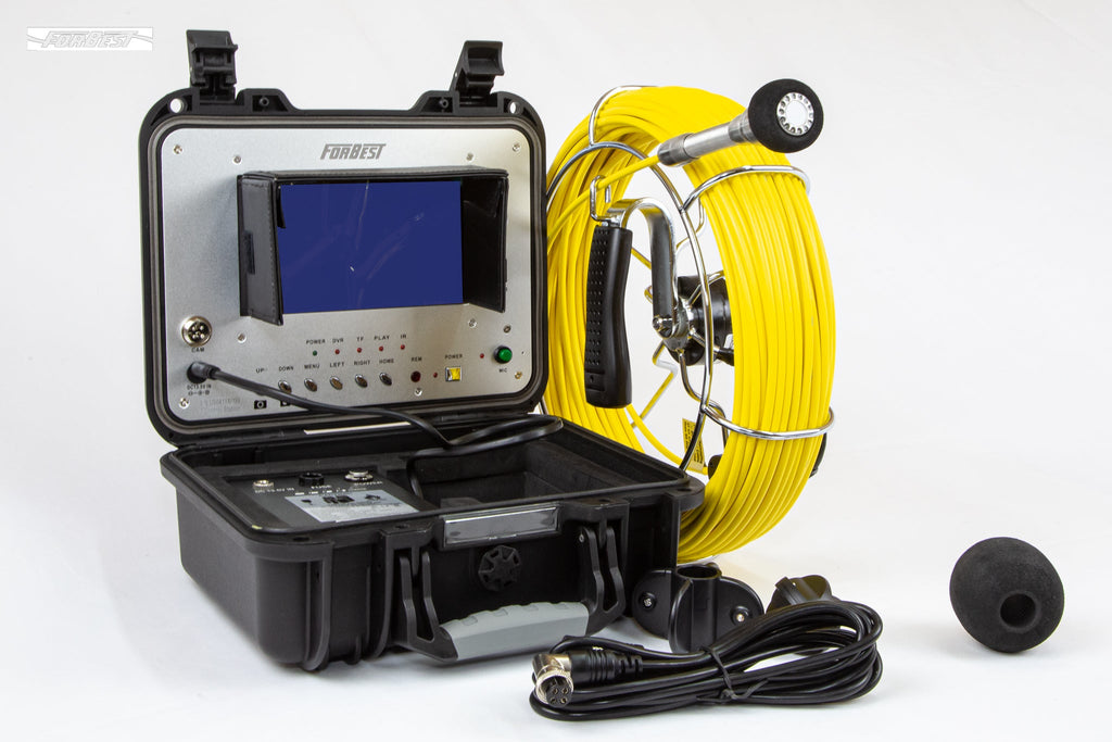 Forbest Caméra couleur d'inspection avec un cable de 130 pieds pour égouts,  canalisation